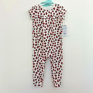 NWT Girls 18M Baby Cat & Jack Two Piece Cat Print Outfit Bib Set Big Cat Cheetah